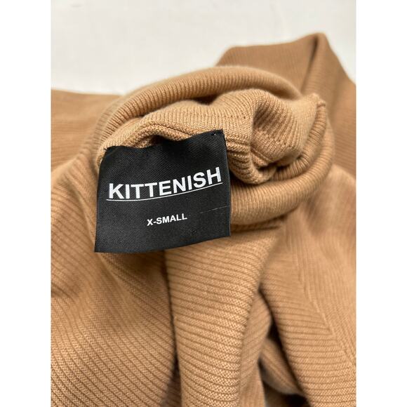 Kittenish Neutral Territory Oversized Ribbed Tan Mini Sweather Dress Size XS - Picture 5 of 9
